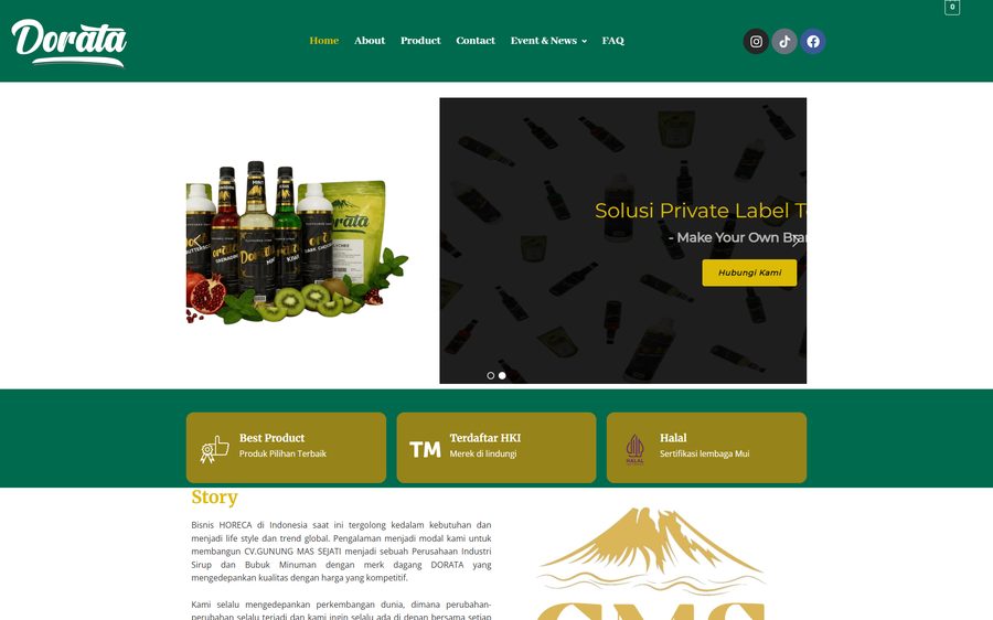 Portofolio website Dorata oleh Studio Rumah