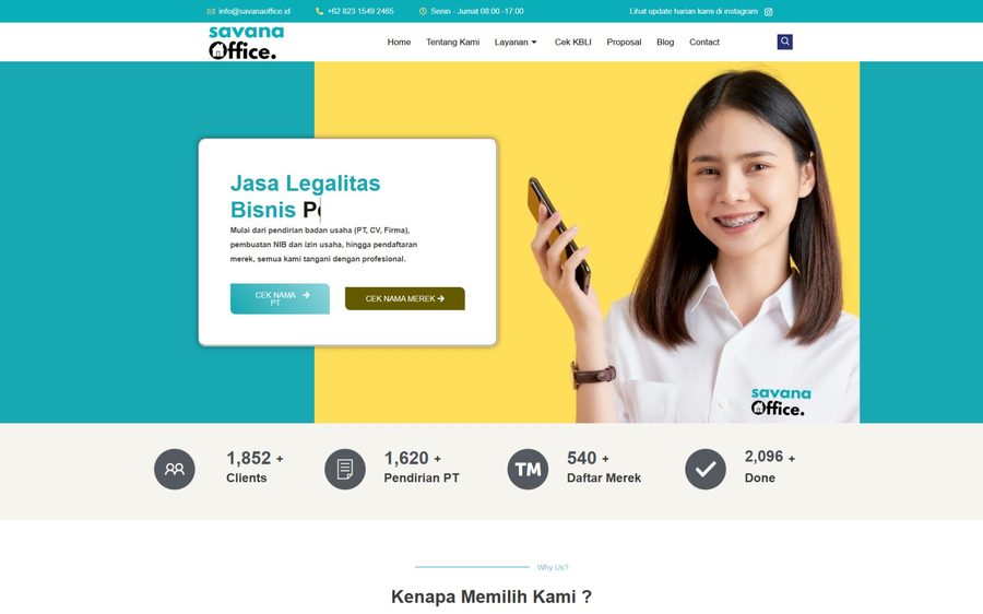 Landing Page Savana Office
